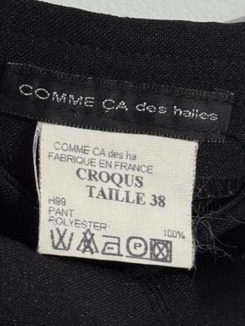 Archival Comme Ca Des Halles | Wide Leg Deconstructed Black Trousers | Medium - Picture 6 of 6